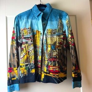 Artscapes San Francisco Button Down Shirt Jacket City Scene vintage retro